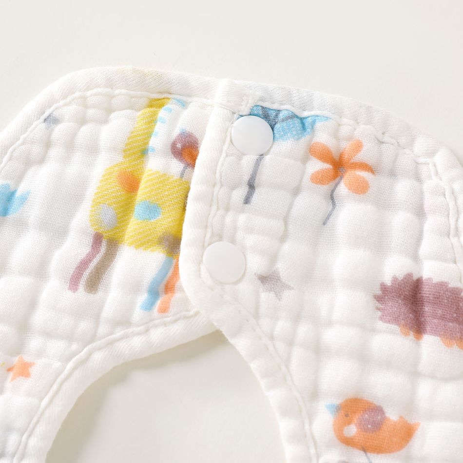 Babadores de algodão de bebê de 2 pacotes em forma de pétala Babadores de baba de bandana de 8 camadas para alimentação, baba e dentição Multicolorido big image 7