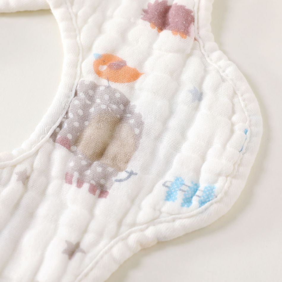 2-pack Baby Cotton Bibs Petal Shape 8-layer Bandana Drool Bibs for Feeding & Drooling & Teething Multi-color big image 9