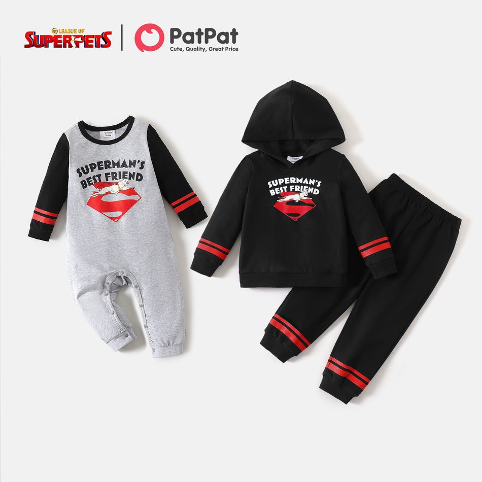 Super Pets Sibling Matching Cotton Long-sleeve Graphic Sets flowergrey big image 10