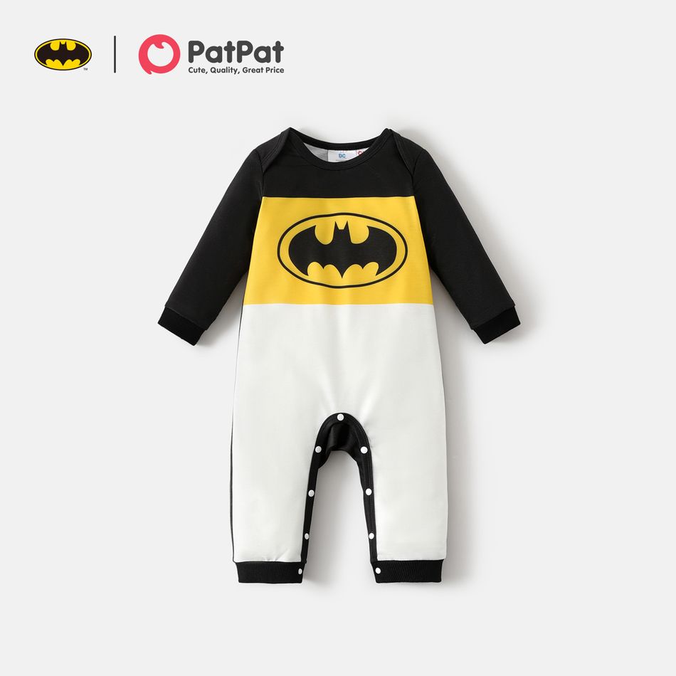 Batman Daddy and Me Colorblock Long-sleeve Pullover Sweatshirts Black big image 4
