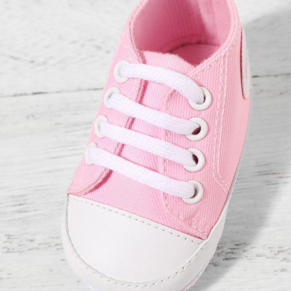 Baby / Toddler Letter Graphic Lace Up Canvas Shoes Pink big image 3