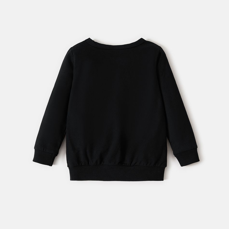 100% Cotton Love Heart & Letter Print Black Long-sleeve Pullover Sweatshirts for Mom and Me Black/White big image 6