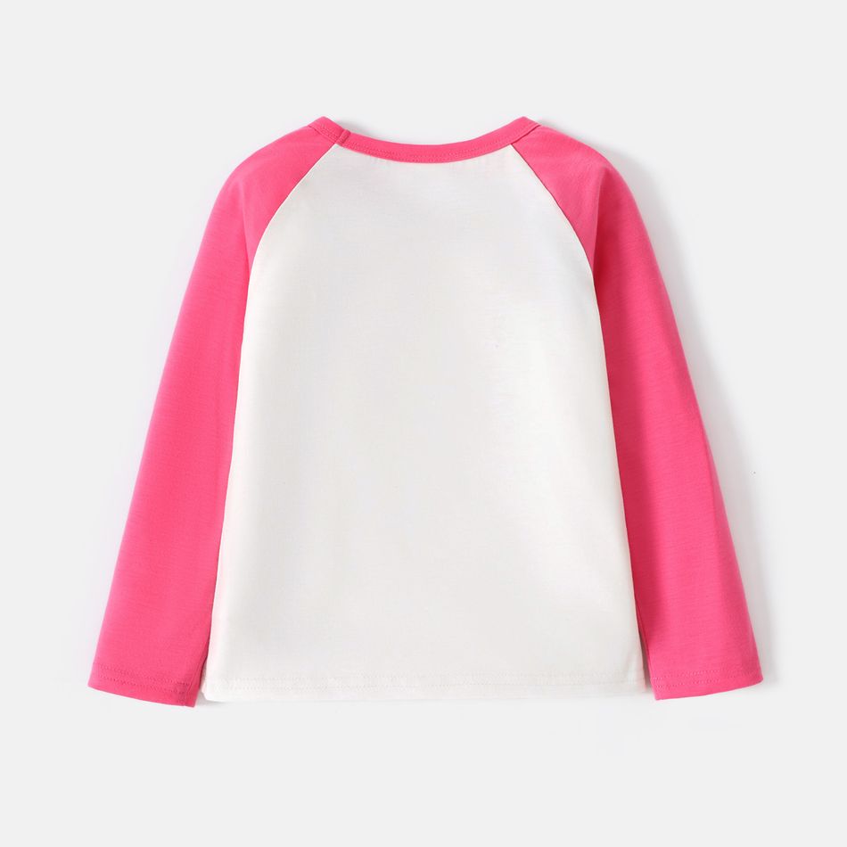 PAW Patrol Toddler Boy/Girl Letter Print Long Raglan Sleeve Tee Hot Pink big image 3