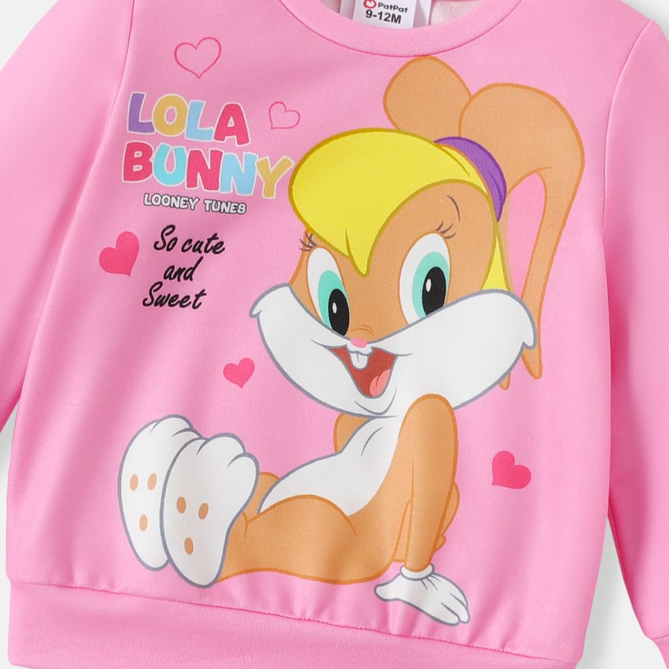 Looney Tunes Baby Boy/Girl Long-sleeve Graphic Pullover Sweatshirt Pink big image 3