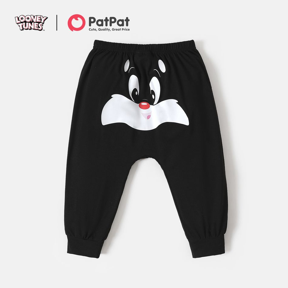 Looney Tunes Baby Boy/Girl Elasticized Waist Cartoon Print Pants Black big image 1