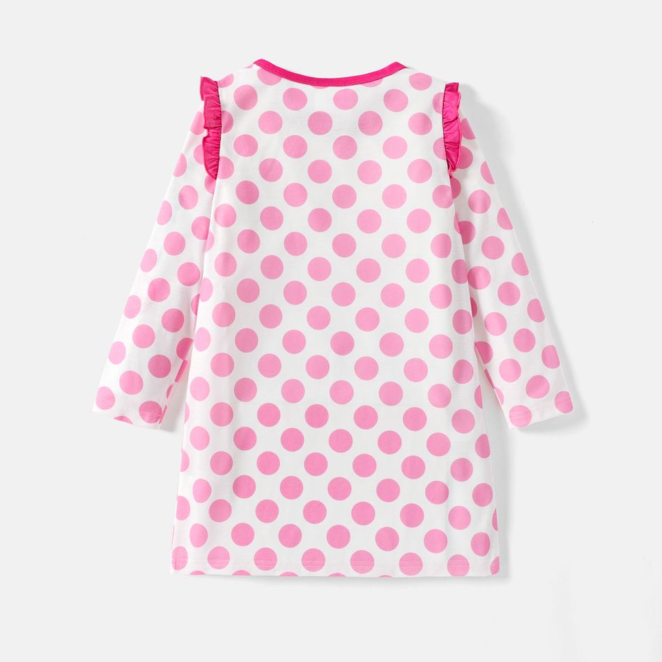 L.O.L. SURPRISE! Kid Girl Characters Print Polka dots Ruffled Long-sleeve Nightdress Sleepwear Pink big image 5