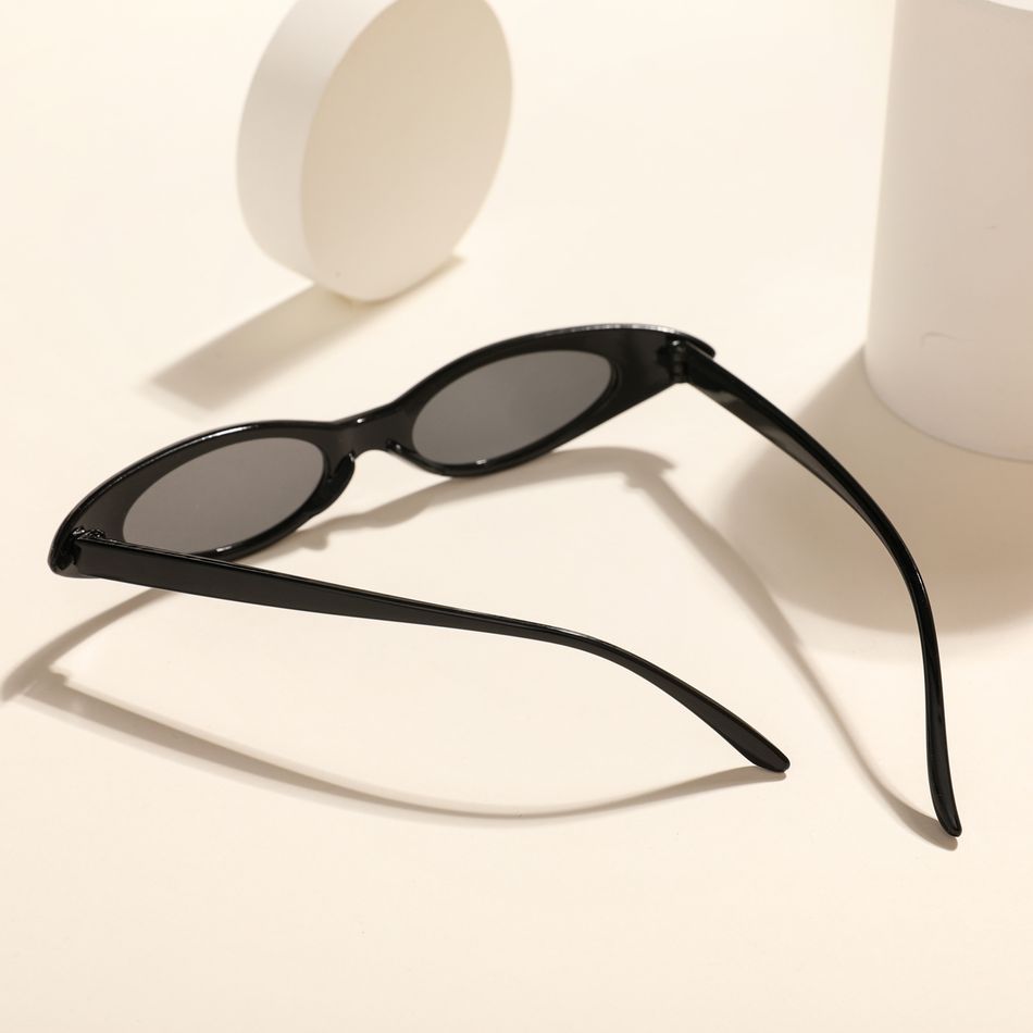 Women Narrow Cat Eye Frame Fashion Glasses (With Glasses Case) Black big image 3