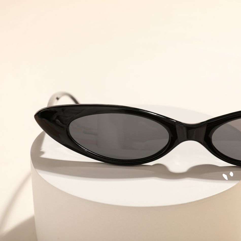 Women Narrow Cat Eye Frame Fashion Glasses (With Glasses Case) Black big image 5