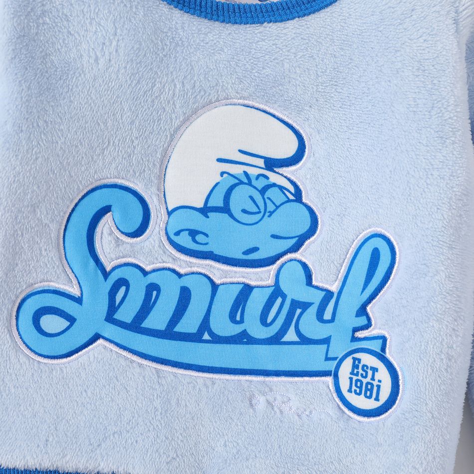 The Smurfs Baby Boy Long-sleeve Graphic Fluffy Pullover Blue big image 2