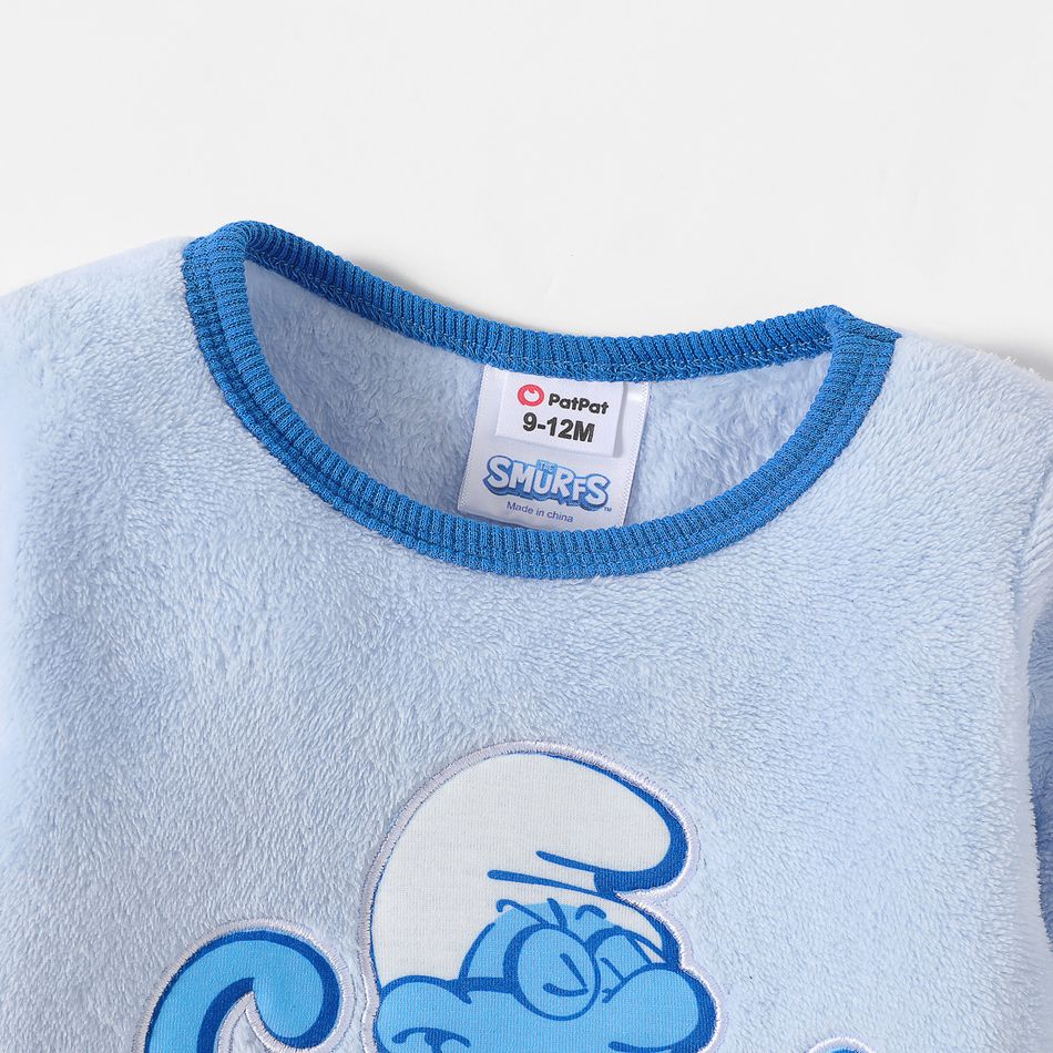 The Smurfs Baby Boy Long-sleeve Graphic Fluffy Pullover Blue big image 4
