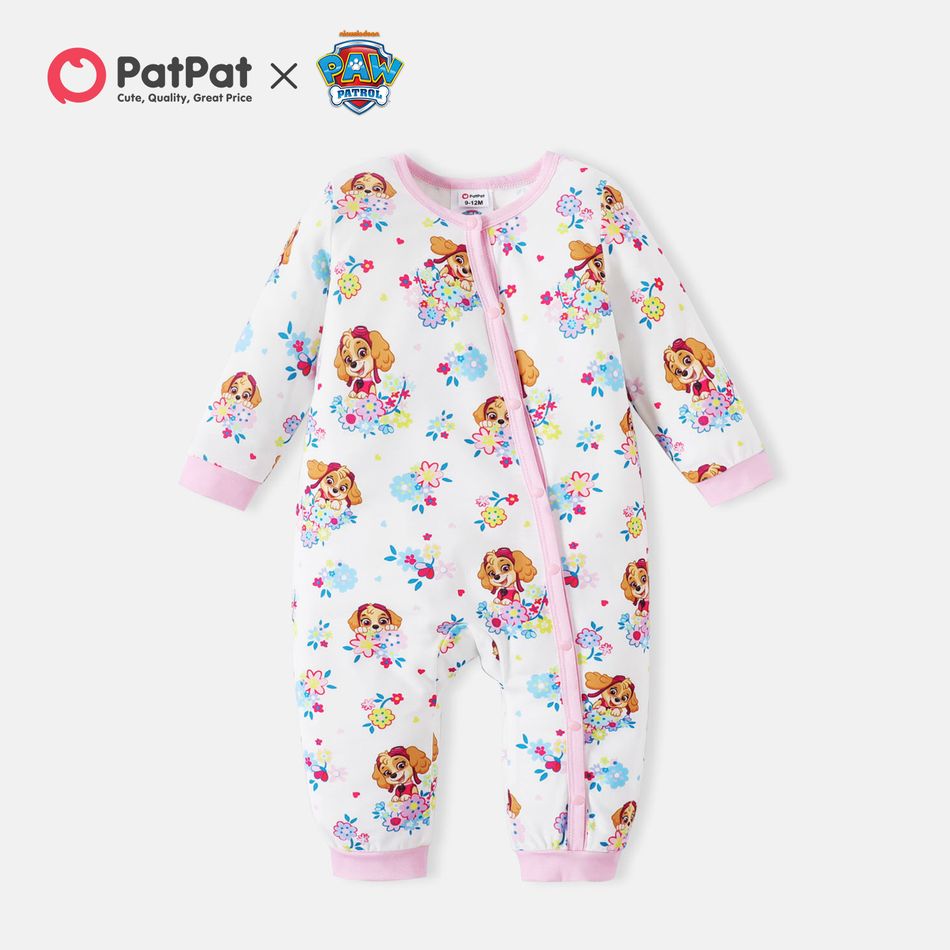 Patrulha Canina 1 unidade Bebé Menina Costuras de tecido Cão Infantil Manga comprida Macacão colorblock big image 1