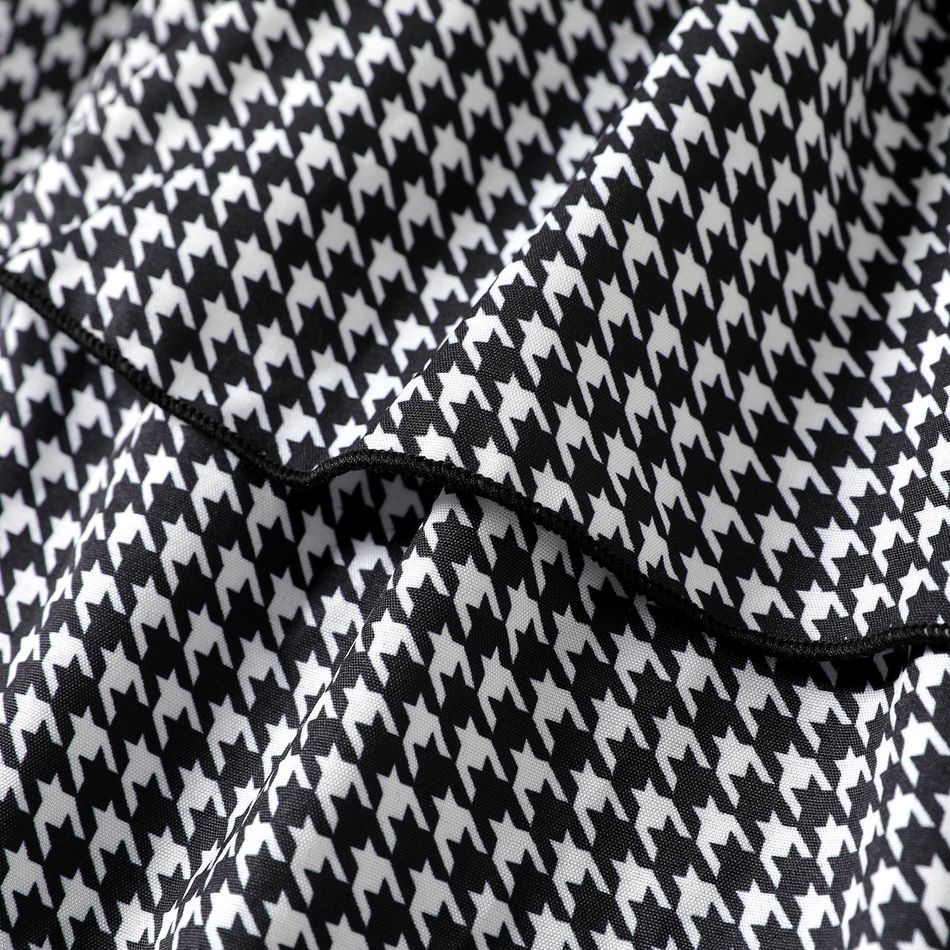 طفل فتاة ليوبارد طباعة / طماق تنورة houndstooth أسود / أبيض big image 4