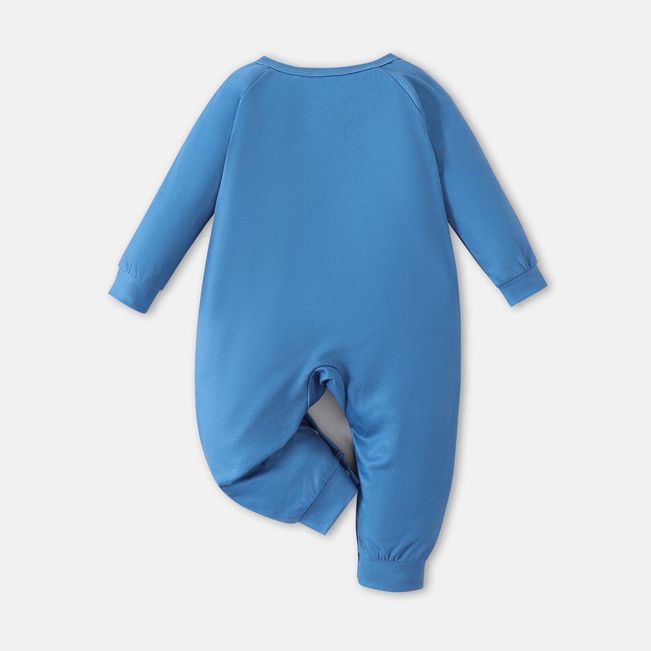 Super Pets Baby Boy/Girl Long-sleeve Graphic Jumpsuit Sky blue big image 3