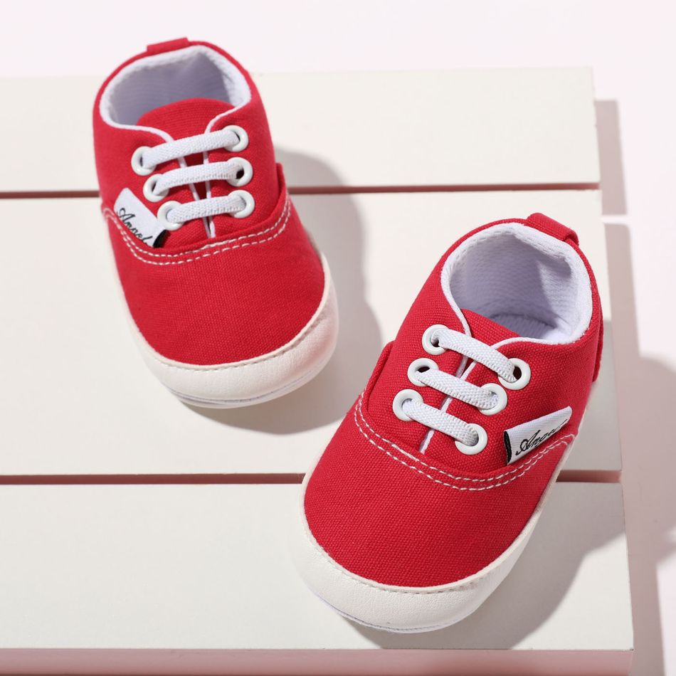 Baby / Toddler Letter Detail Classic Canvas Prewalker Shoes Red