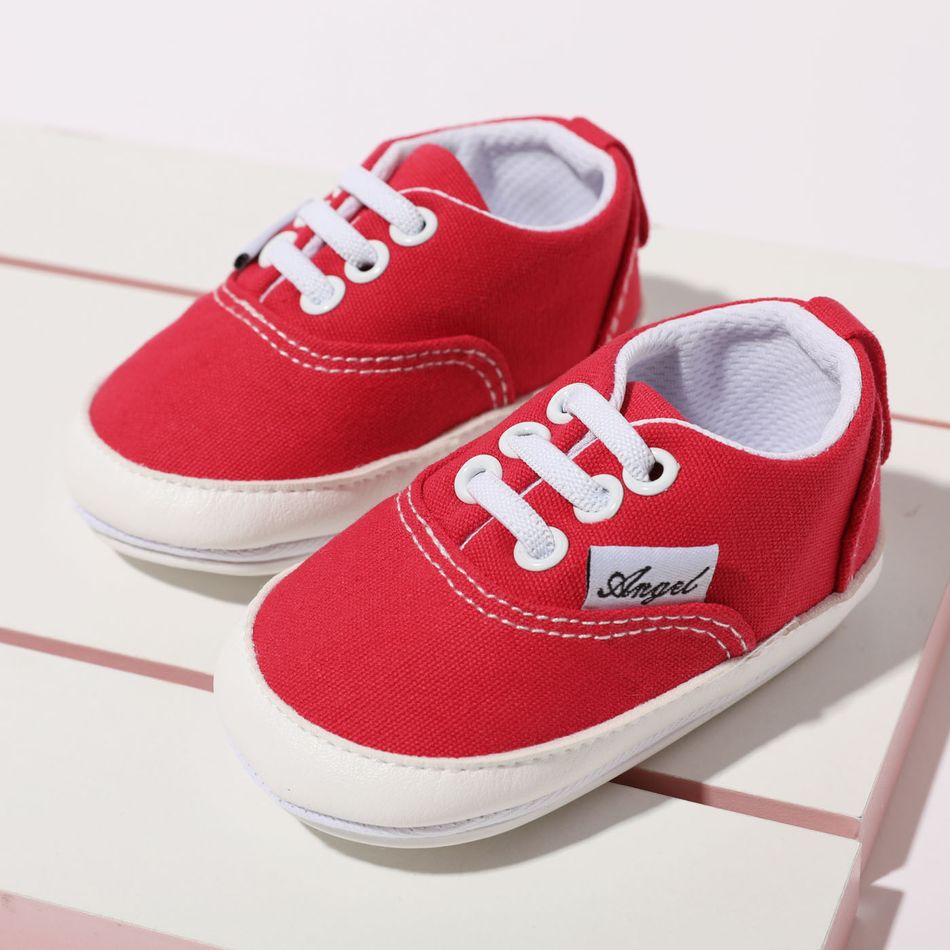 Baby / Toddler Letter Detail Classic Canvas Prewalker Shoes Red big image 2