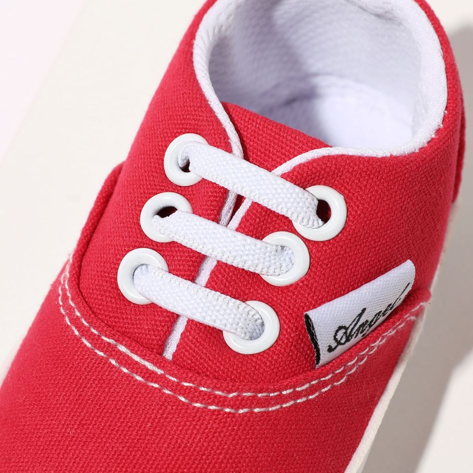 Baby / Toddler Letter Detail Classic Canvas Prewalker Shoes Red big image 3