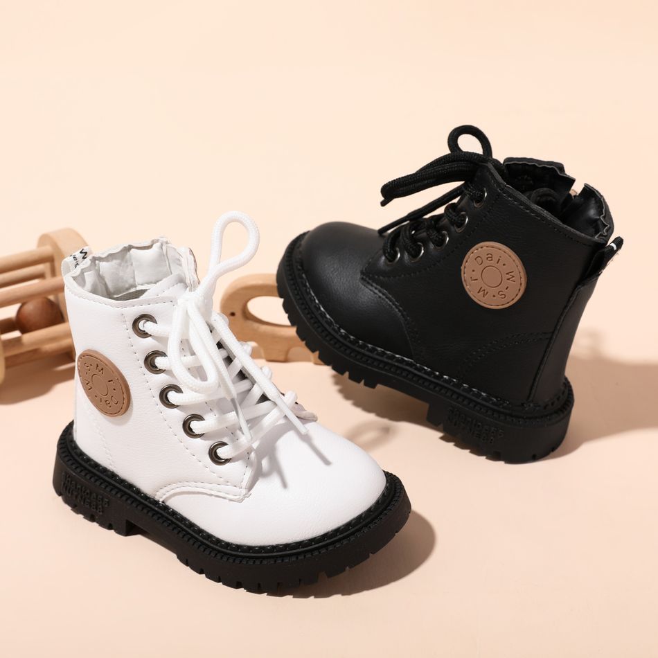 Toddler / Kid Zipper Closure Casual Boots White big image 2