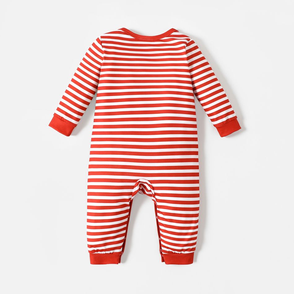 Looney Tunes Baby Boy/Girl Striped Long-sleeve Graphic Jumpsuit Red-2 big image 6