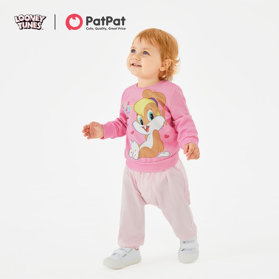 Looney Tunes Baby Boy/Girl Long-sleeve Graphic Pullover Sweatshirt Pink big image 1