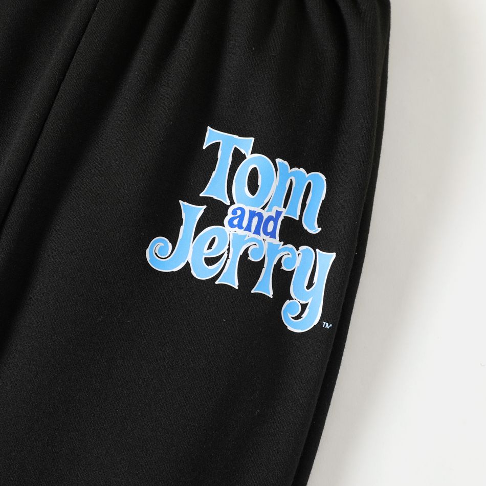 Tom and Jerry 2pcs Kid Boy Letter Characters Print Hoodie Sweatshirt and Pants Set Azure big image 5