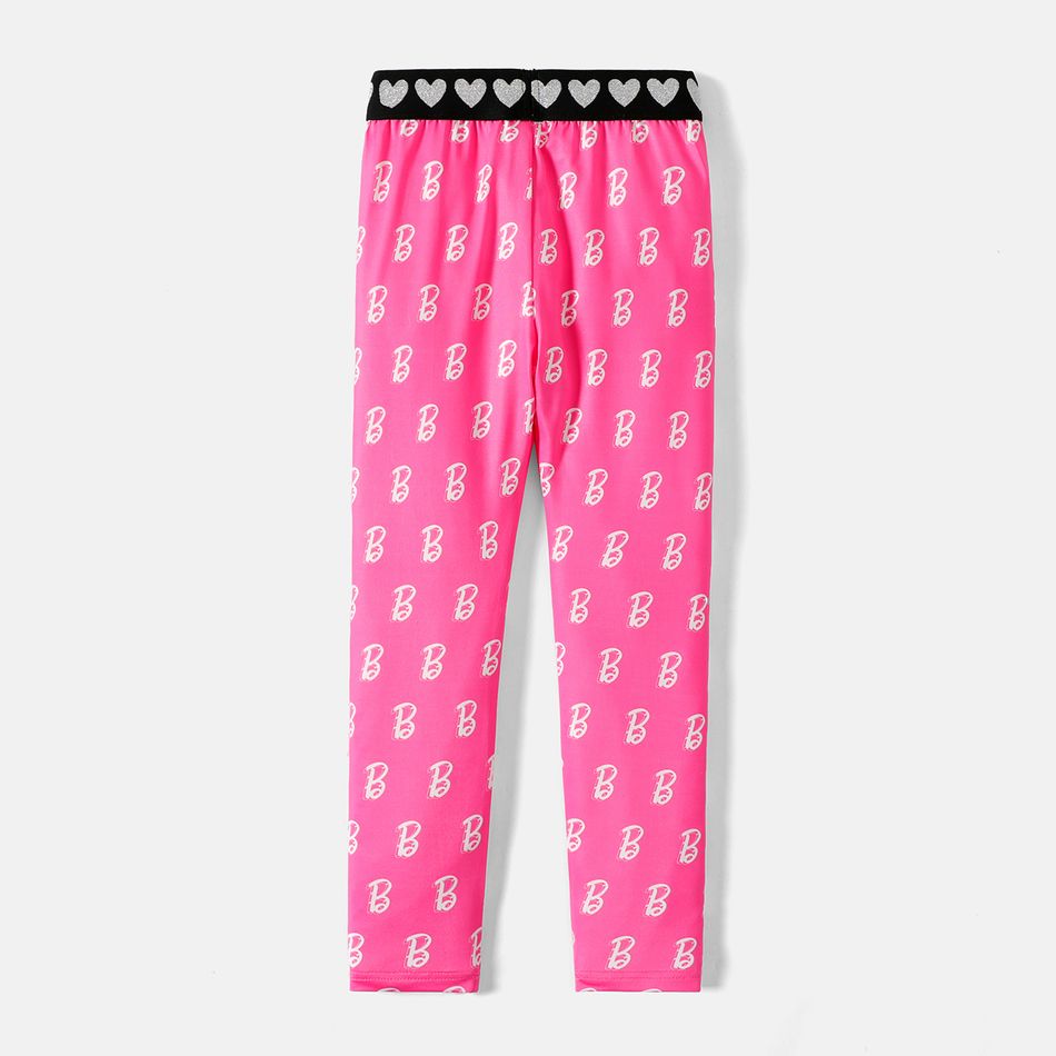 Barbie Kid Girl Unicorn/Letter Print Elasticized Leggings Pink big image 5