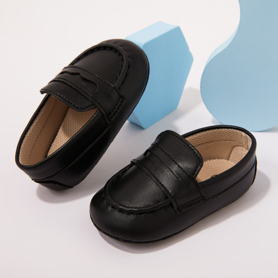 Baby / Toddler Solid Slip-on Loafers Black big image 2
