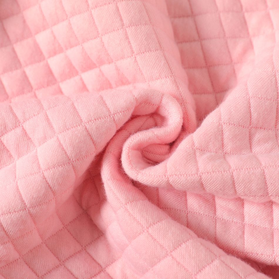 Criança Menina Costuras de tecido Quadrados Pullover Sweatshirt Rosa big image 5