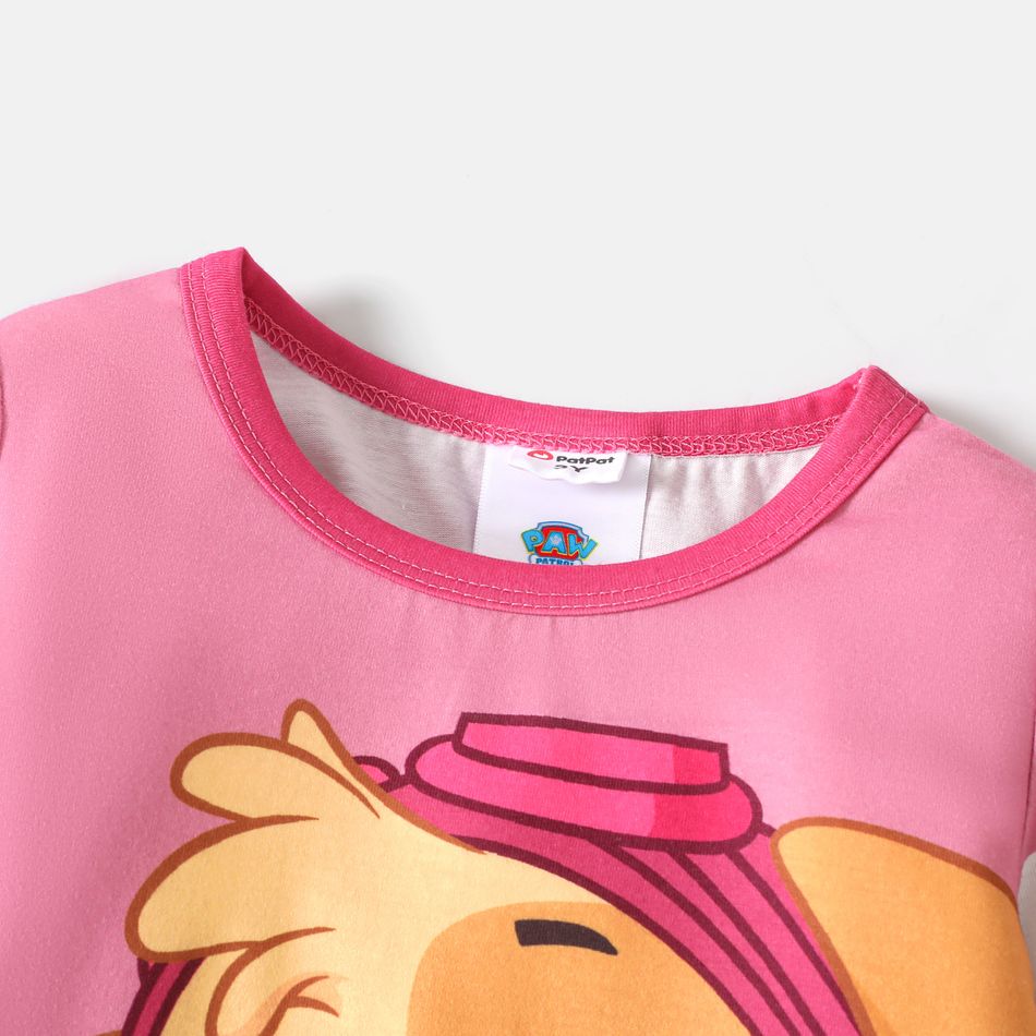 PAW Patrol Toddler Girl/Boy Letter Print Colorblock Long-sleeve Tee Pink big image 4