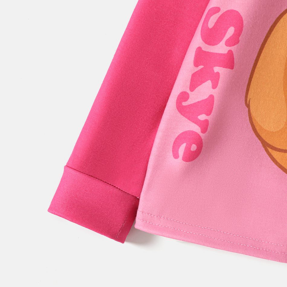 PAW Patrol Toddler Girl/Boy Letter Print Colorblock Long-sleeve Tee Pink big image 5