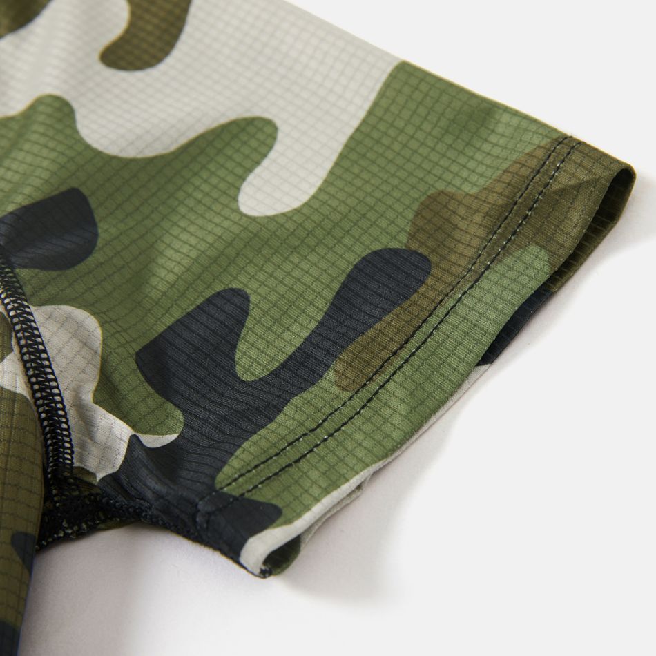 Activewear Moisture Wicking Kid Boy Camouflage Print Breathable Short Raglan Sleeve Tee CAMOUFLAGE