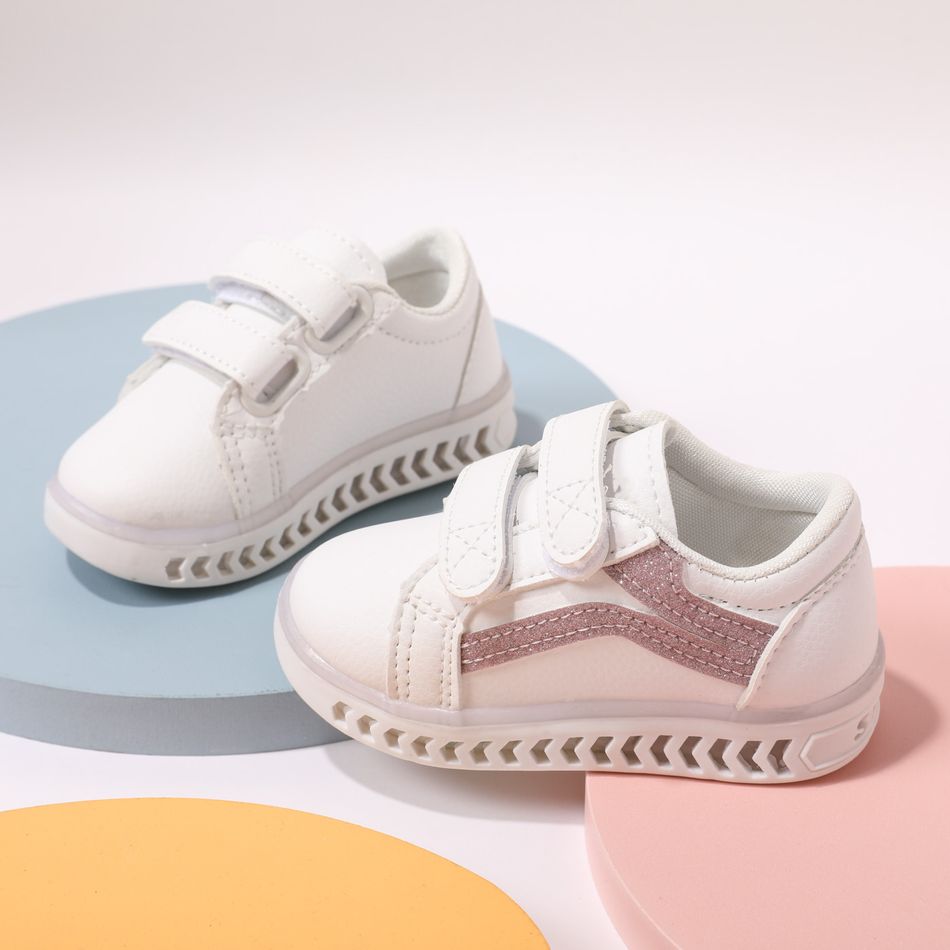 Baby/ Toddler's Sequin Stripe LED Sneaker Pink big image 2