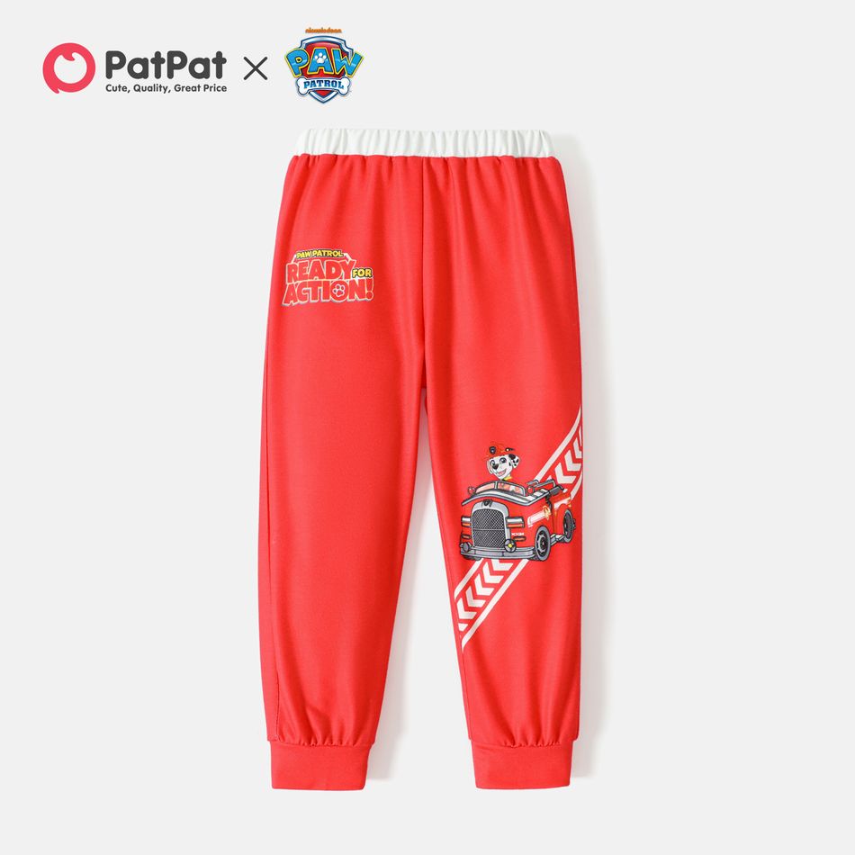 Paw Patrol Toddler Boy/Girl Letter Vehicle Print Colorblock Pants Red
