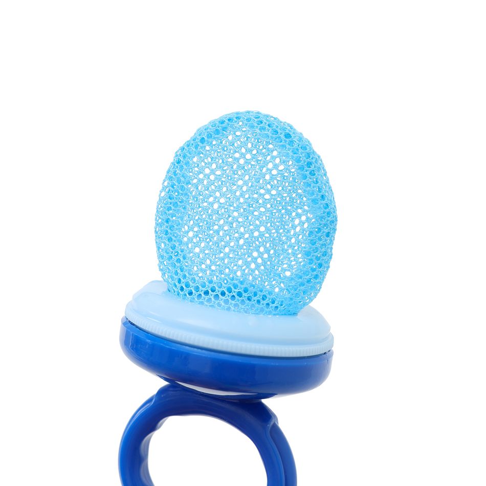 bambino verdura fresca frutta cibo mangiatoia sgranocchiare ciuccio allenamento gengive massaggianti giocattolo massaggiagengive Blu big image 3