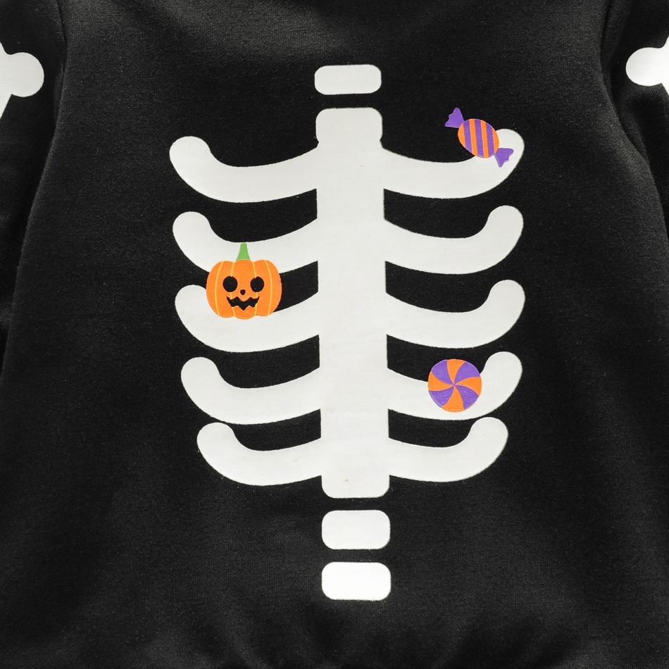 Dia das Bruxas 1 unidade Criança Unissexo Com capuz Básico Sweatshirt Preto big image 4