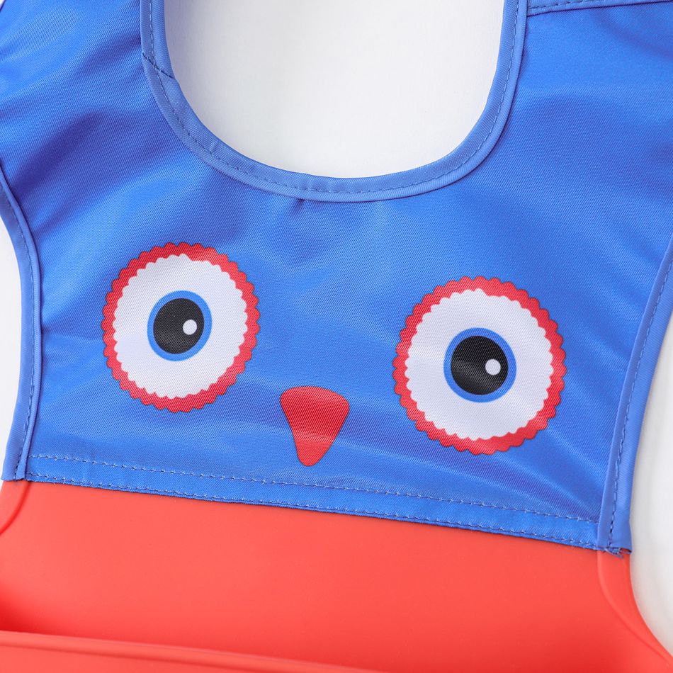Silicone Cartoon Owl Baby Bib Large Adjustable Fit Waterproof Bibs Red big image 4