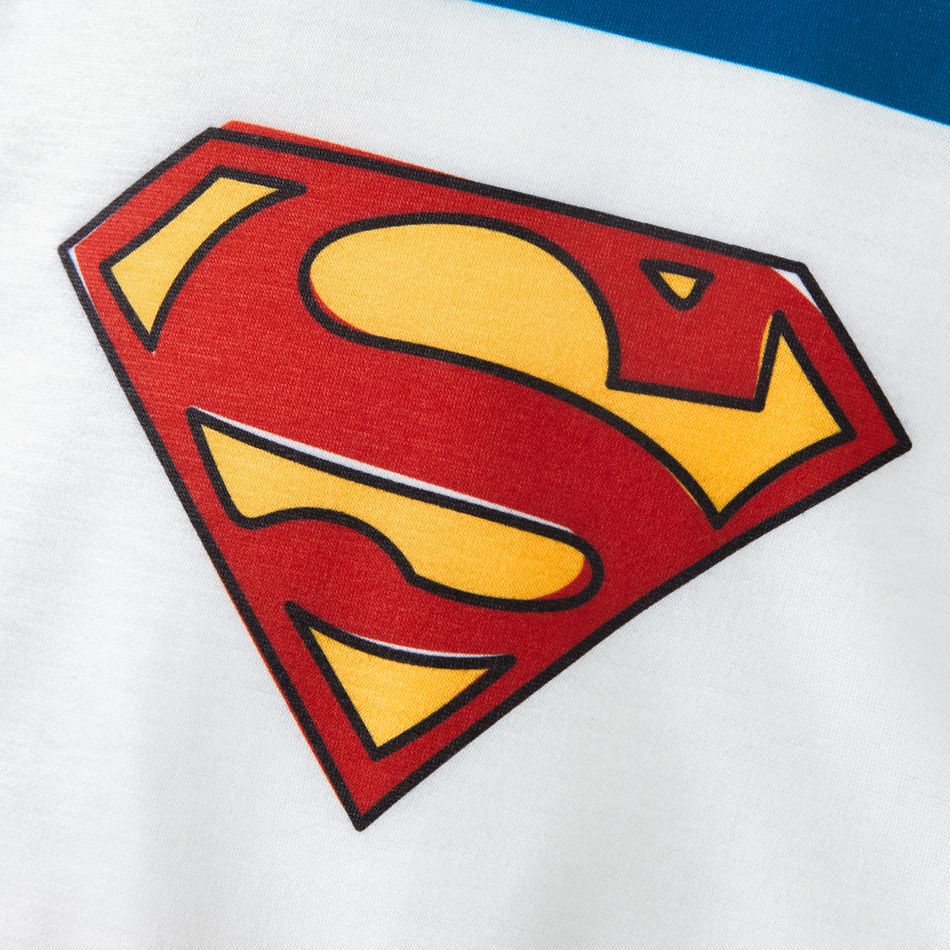 Superman Daddy and Me Long-sleeve Colorblock Graphic Sweatshirts royalblue big image 5