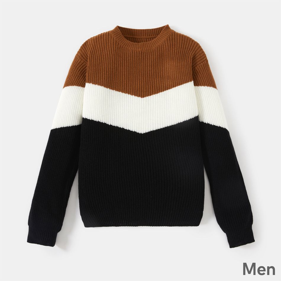 Family Matching Long-sleeve Colorblock Knitted Pullover Sweaters Multi-color big image 9