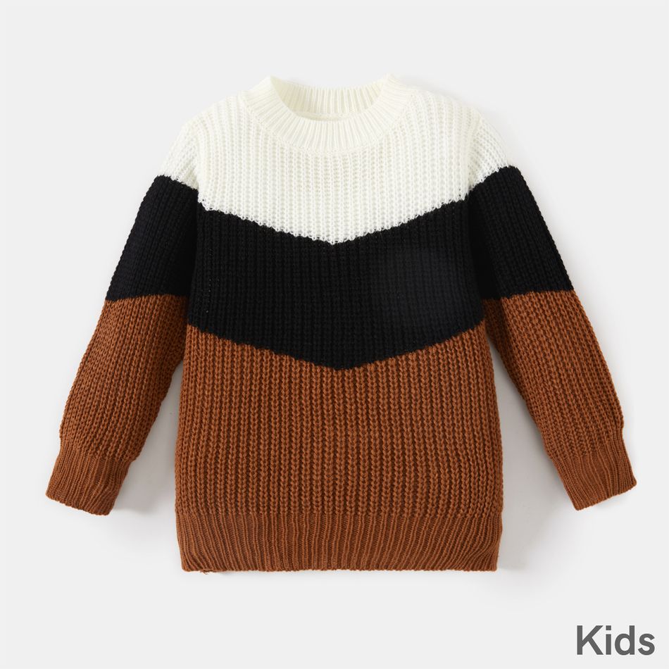 Family Matching Long-sleeve Colorblock Knitted Pullover Sweaters Multi-color big image 12