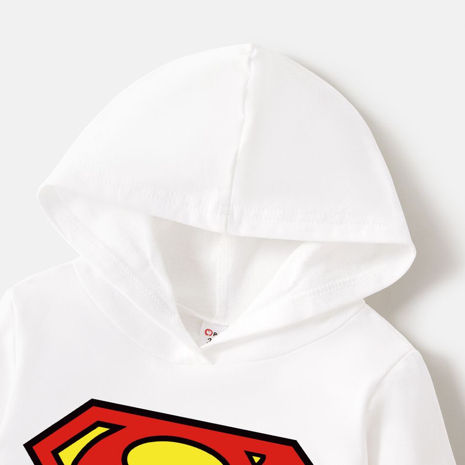 Superman Family Matching 100% Cotton Long-sleeve Graphic White Hoodies White big image 7