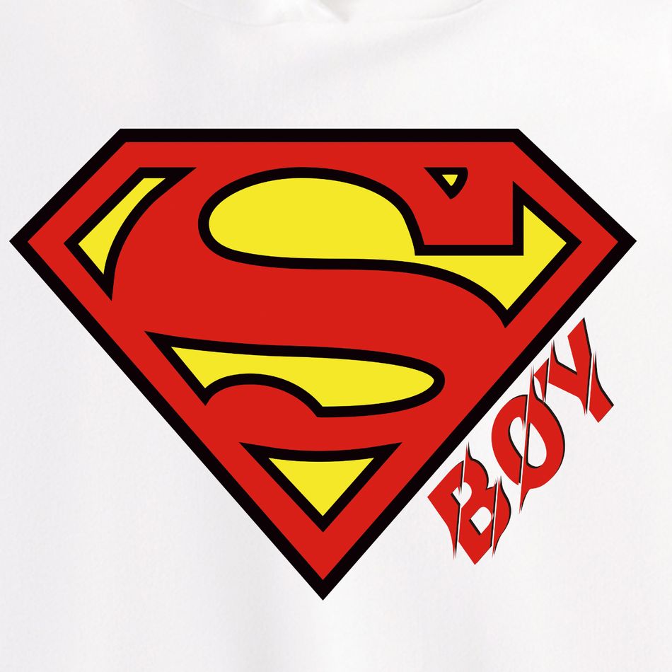 Superman Look de família Manga comprida Conjuntos de roupa para a família Tops Branco big image 8