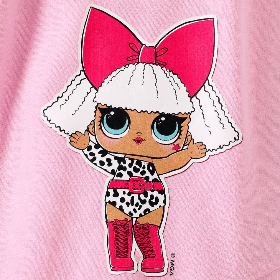 L.O.L. SURPRISE! Kid Girl Striped Characters Print Elasticized Cotton Pants Pink big image 5