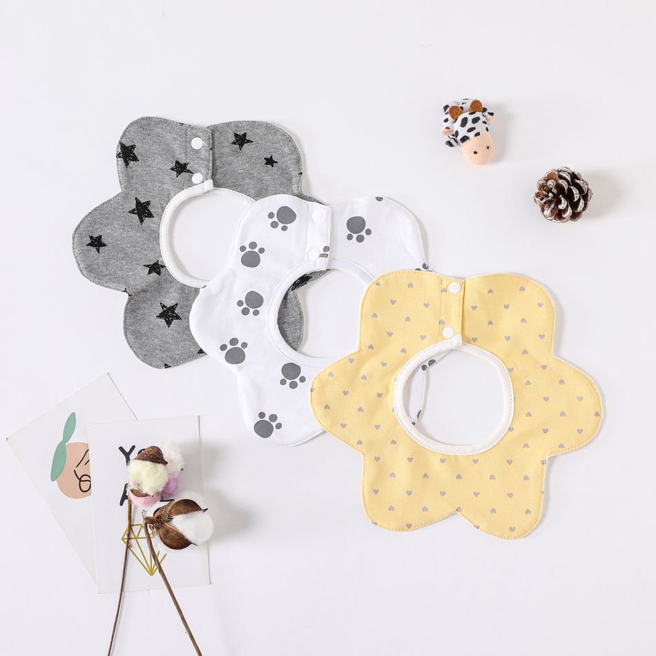 3-pack Baby Bibs Petal Shape Print Bandana Drool Bibs for Feeding & Drooling & Teething Ginger big image 5