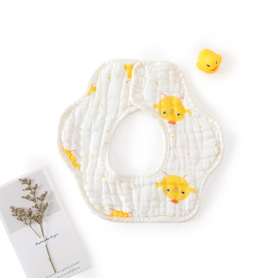 2-pack Petal Shape Baby Bibs 8 Layer Cotton Gauze Bandana Drool Bibs for Feeding & Drooling & Teething Multi-color big image 7