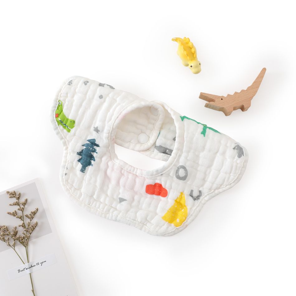 2-pack Petal Shape Baby Bibs 8 Layer Cotton Gauze Bandana Drool Bibs for Feeding & Drooling & Teething Multi-color big image 11
