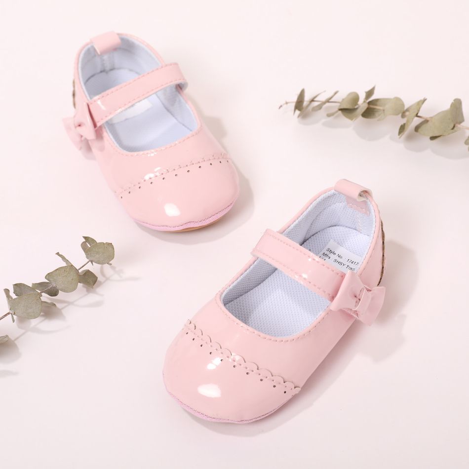طفل / طفل صغير القوس الديكور حذاء prewalker الوردي زهري