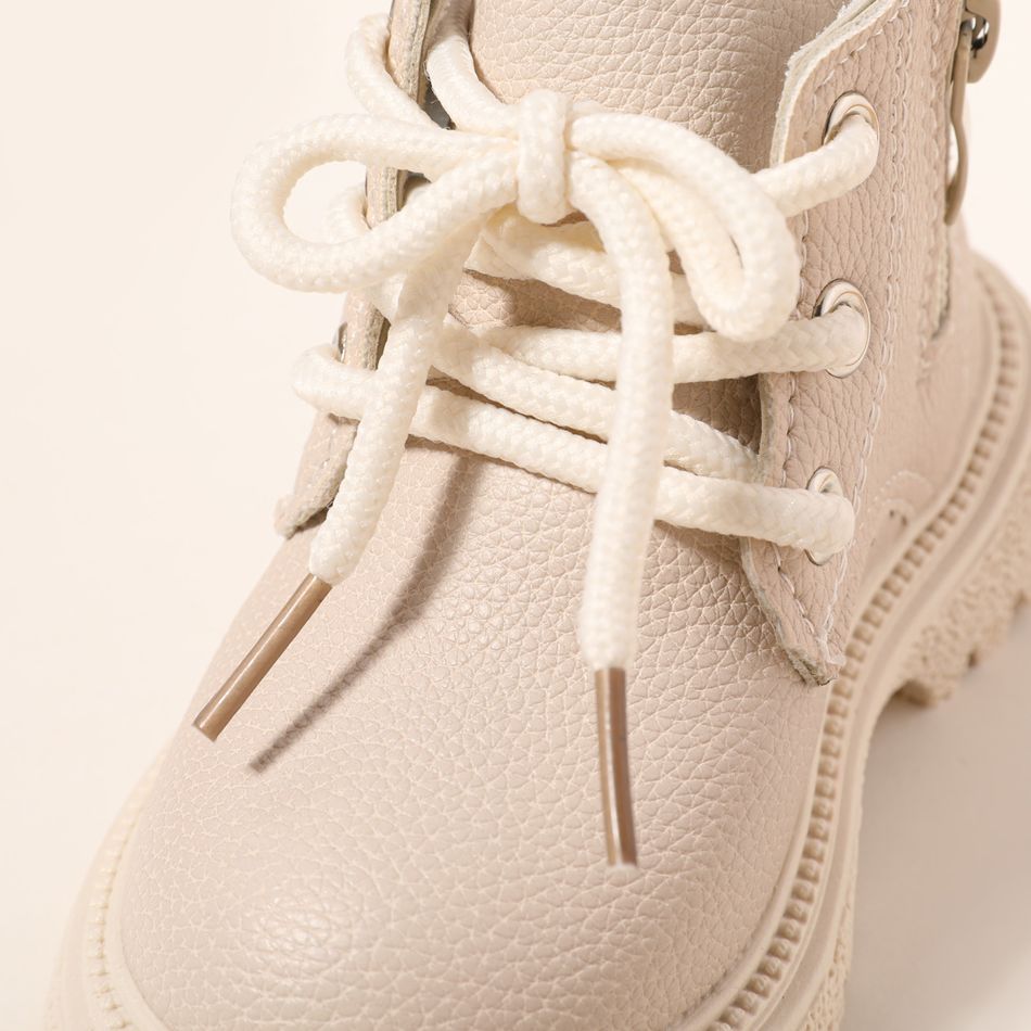 Toddler Plain Lace Up Front Boots White big image 4