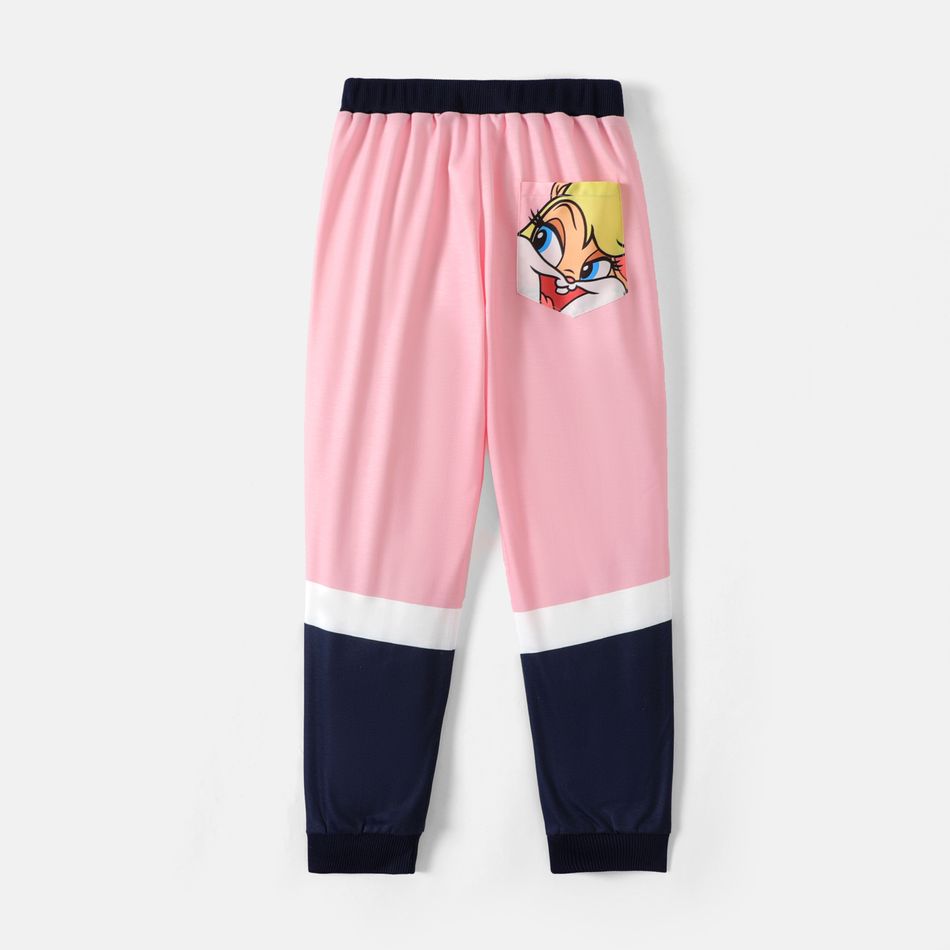 Looney Tunes Kid Girl/Boy Letter Print Colorblock Elasticized Pants Pink big image 2