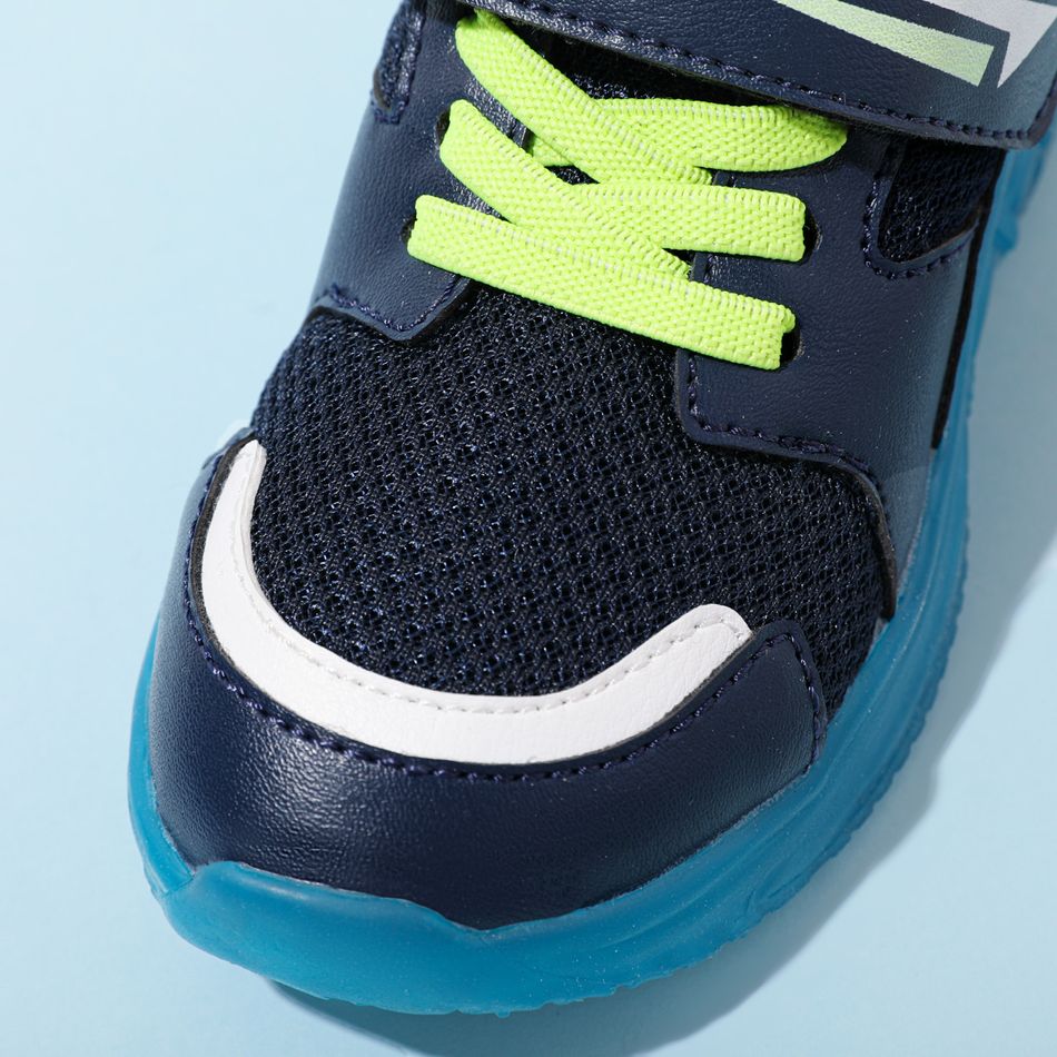 Toddler / Kid Lightning Sign Mesh Panel LED Light Up Sneakers Navy big image 3