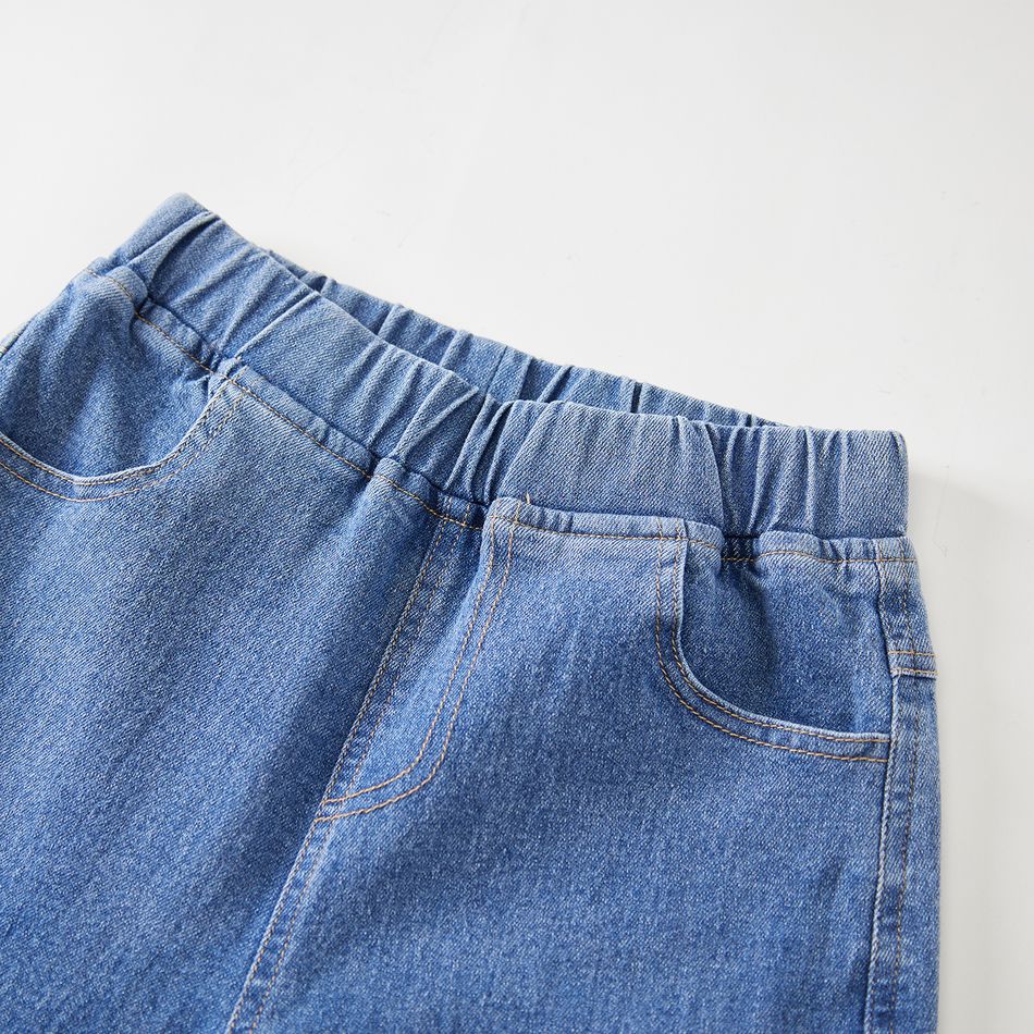 Kid Boy Basic Elasticized Straight Blue Denim Jeans DENIMBLUE big image 2