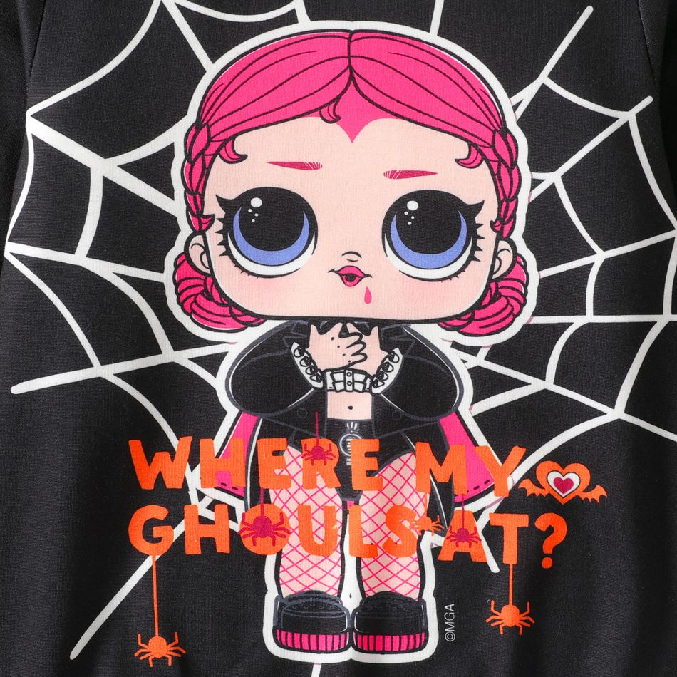 L.O.L. SURPRISE! Kid Girl Character Print Halloween Graphic Sweatshirt Black big image 2